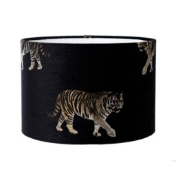 25cm H Velvet Drum Lamp Shade ( Screw On ) in Black