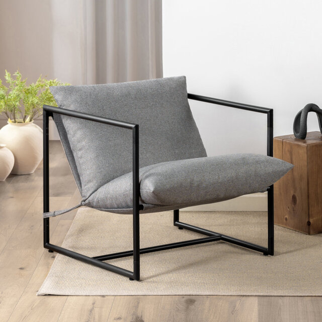 Aydeen Modern Armchair - Supersize Accent chair with Sturdy metal frame & Comfort Foam Cushions - Extra roomy seat with plush foam cushions - Easy ass