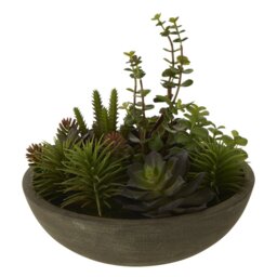29cm Faux Succulent Plant in Stone Planter