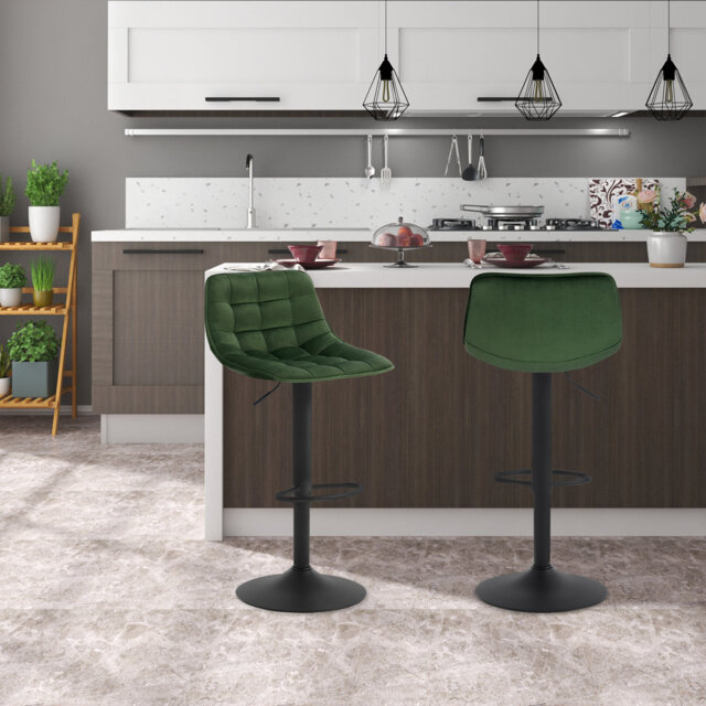 Peake Upholstered Adjustable Height Counter Stool with Metal Frame