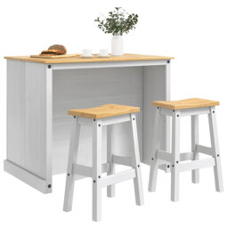 Solid Wood Kitchen Island Set