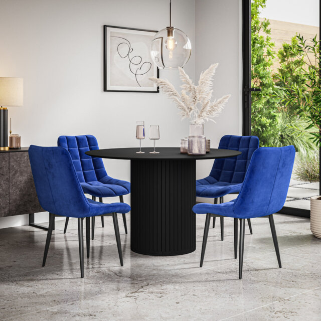 Arlo Walnut Table Top W Walnut Legs + Nova Velvet Dining Chair Beige Set Of 6
