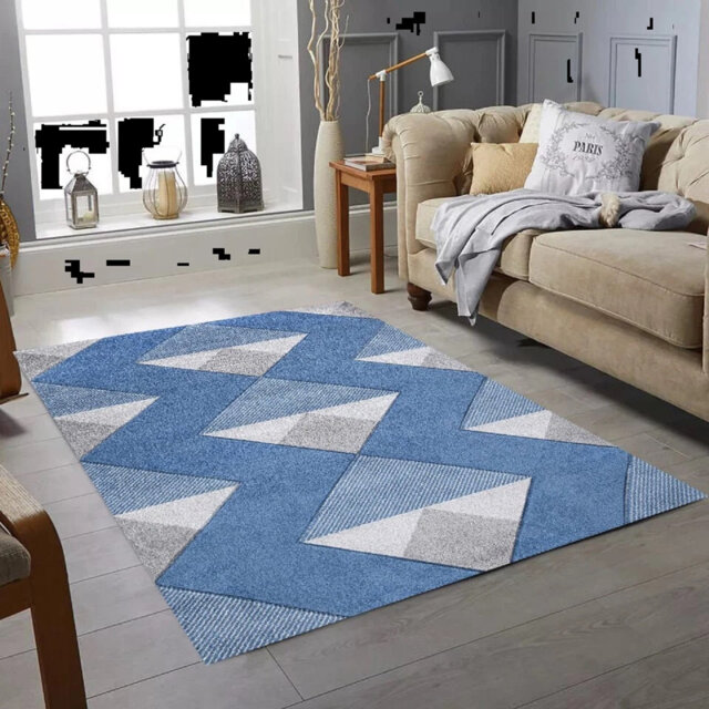 Modern Area Rug Diamond Style Zigzag Rugs For Living Room Bedroom Rug Soft Non Shedding Area Rug