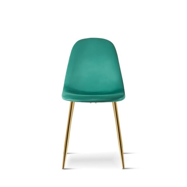 4 Kamari Velvet Upholstered Dining Chair with Gold Metal Legs