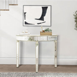 89.9cm Glass Top Console Table