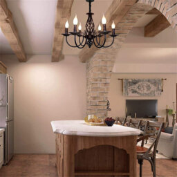 Rustic Pendant Chandelier, French Country Vintage 6 Lights Chandeliers Farmhouse Pendant Light