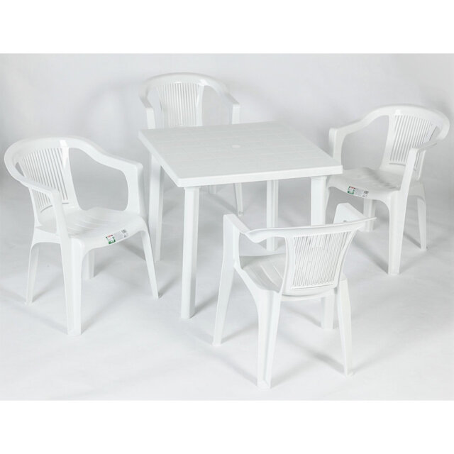 Square 5 - Piece 4 - Person 80Cm L Outdoor Table Set