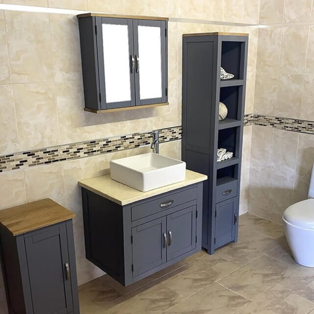 Brampt 750mm Single Bathroom Vanity with Vessel Ceramic Basin