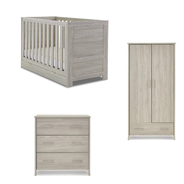 Nika Cot Bed 3 -Piece Nursery Furniture Set with Under Drawer