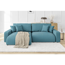 Gisela Sleeper Corner Sofa Chaise Bed with Storage Cord Fabric