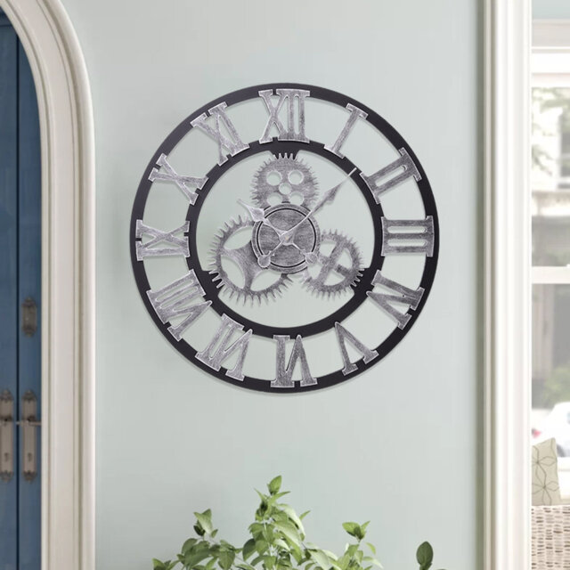 European Roman Gear Mute Wall Clock