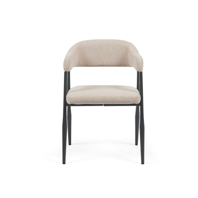 Chelsea Set of 2 Upholstered Dining Chairs with Black Metal Frame
