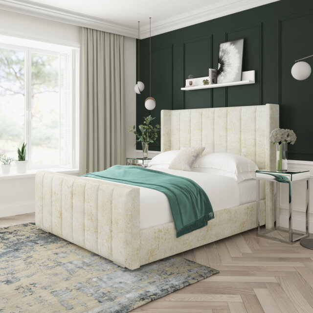 Willow Marble Upholstered Bed Frame