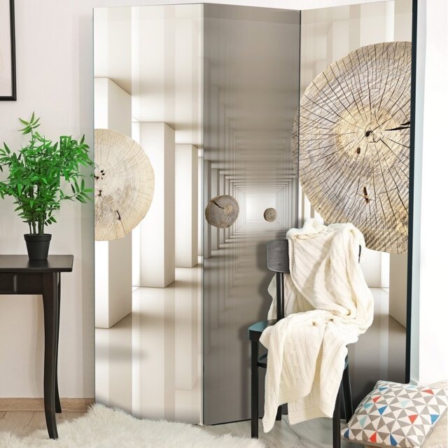 135cm W x 172cm H Solid Wood Folding Room Divider
