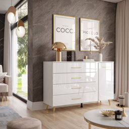 138CM Sideboard Aura II Gloss With Handles and Legs