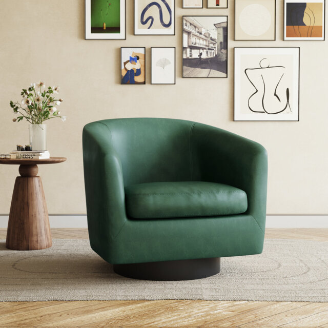 Bennett 79Cm Wide Swivel Barrel Chair