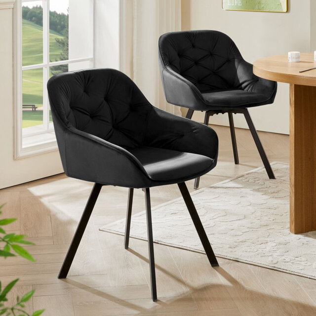 48 cm H Tufted Velvet Armchair