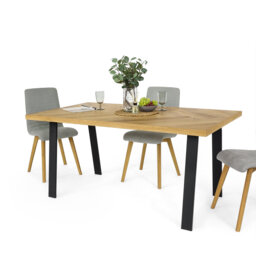 Medora Oak Metal Base Dining Table