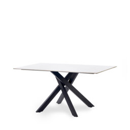 Davario Faux Marble Top Metal Base Dining Table
