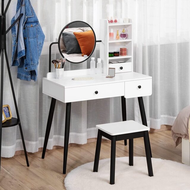 Garside Dressing Table Set with Mirror and Stool by Wayfair