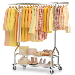 Adjustable Rolling Clothing Rack