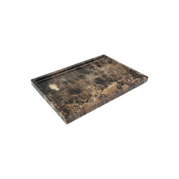 Natural Marble Tray for Bathroom Countertop, Brown Unique Vanity Tray