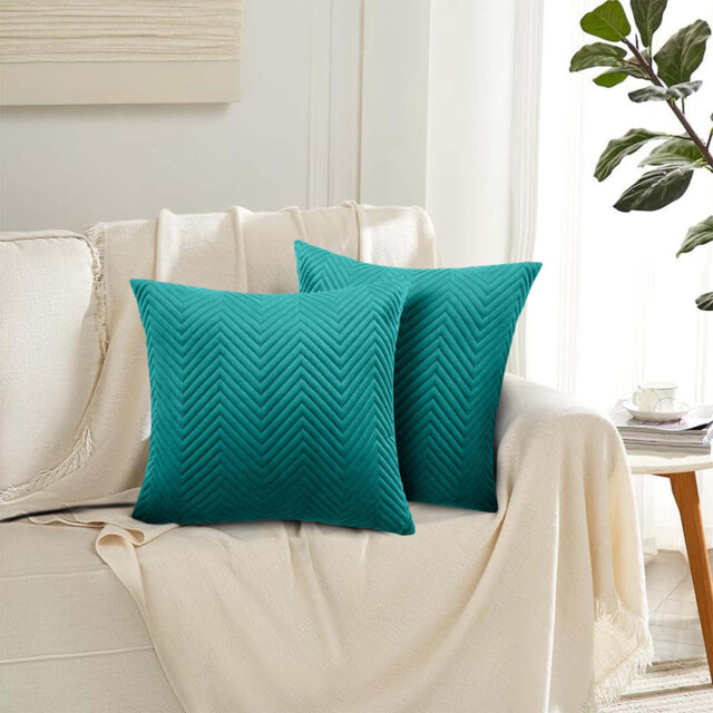 Premium Embossed Velvet Cushion Covers â Set Of 2, 18X18 Inch Decorative Pillow Cases For Sofa, Couch & Living Room
