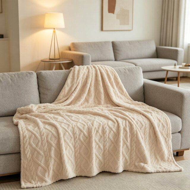 Lightweight and Soft All-Season Throw Blanket, for Chair, Sofa, and Bed