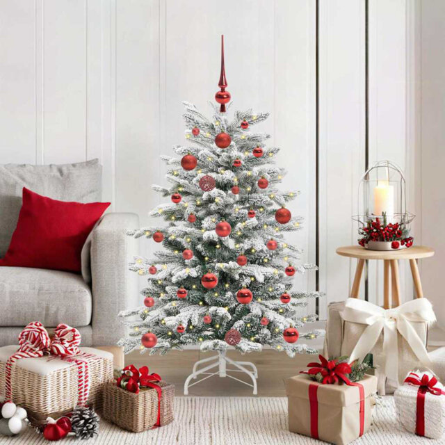 Artificial Hinged Christmas Tree White PE and PVC