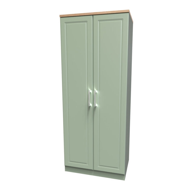 Aalysia 2 Door Wardrobe in Reed Green & Bardolino Oak