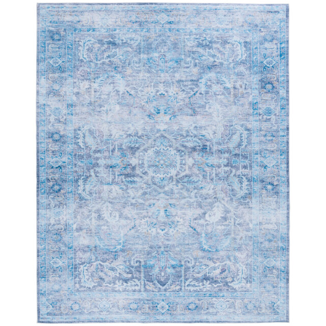 Tucson Cosmic Machine Washable Rug Non-Slip in Purple/ Blue