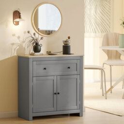 HOMCOM Sideboard Storage Cabinet with Drawer and Double Doors Grey