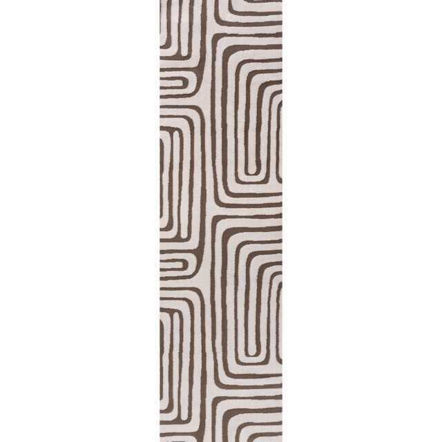 Loft Modern Curved Line Living Room Area Rug and Runner Soft Pile