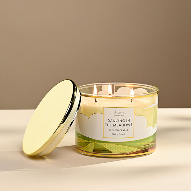 Scented Jar Candle with Glass Holder