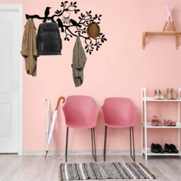 Metal Wall Organizer with Key Hooks
