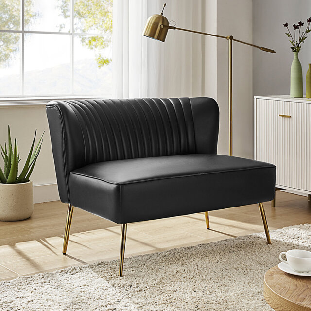2 Seater Faux Leather Loveseat