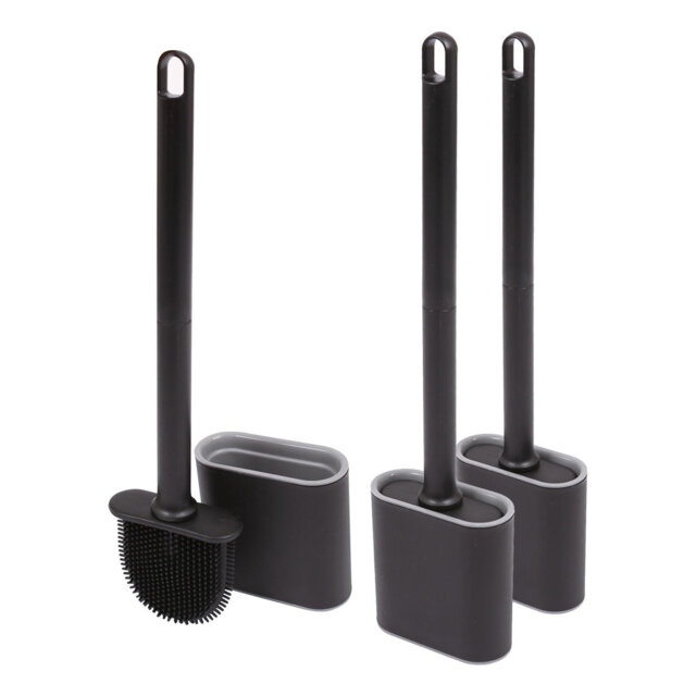 Harbour Housewares Wall-Mounted Toilet Brushes and Holders Set - Pack of 3