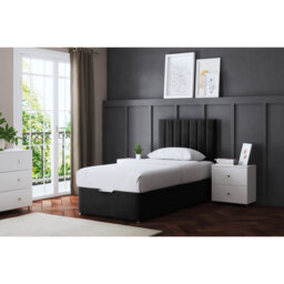 Upholstered Panel 2 Draw Divan Bed with Headboard