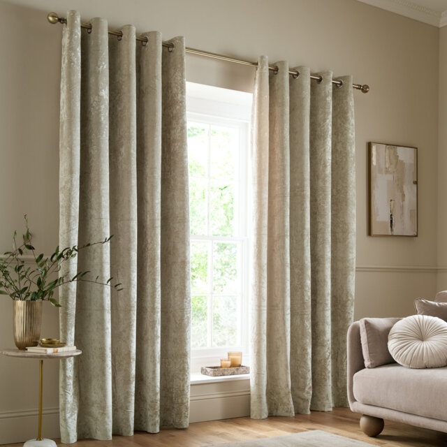Crushed Velvet Eyelet Sheer Curtains