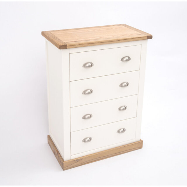 Petite 4 Drawer 70Cm W Solid Wood Chest of Drawers