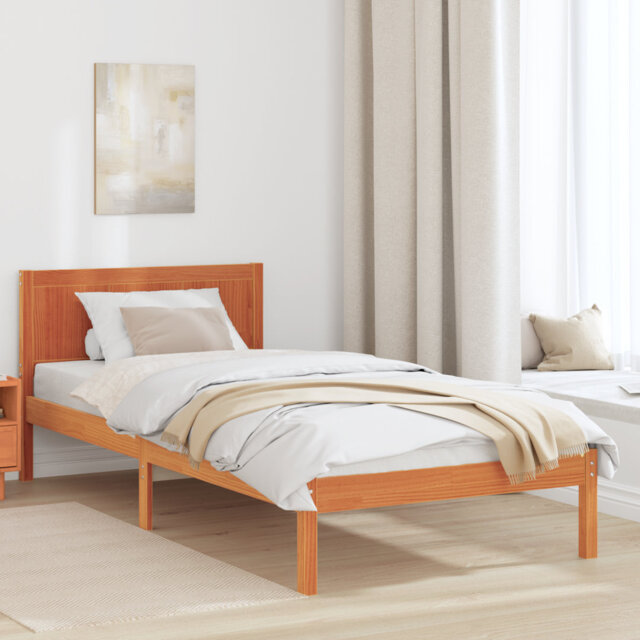 87-8 Bed Frame with Headboard Solid Pine wood