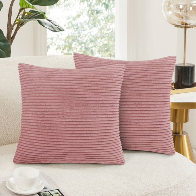 Striped Square 18cmX18cm Velvet Cushion Cover