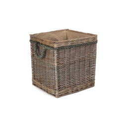 Square Rope Handled Wicker Storage Basket