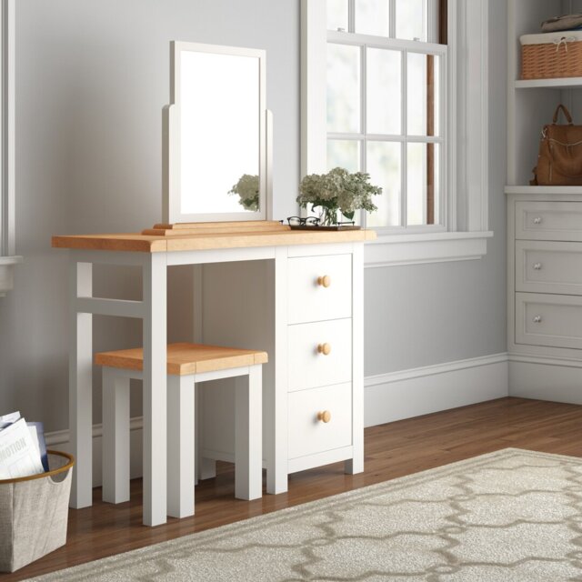 Pompey Dressing Table Set with Mirror