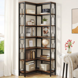 Amyri 200cm H x 60cm W Steel Corner Bookcase
