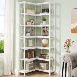 Amyri 200cm H x 60cm W Steel Corner Bookcase