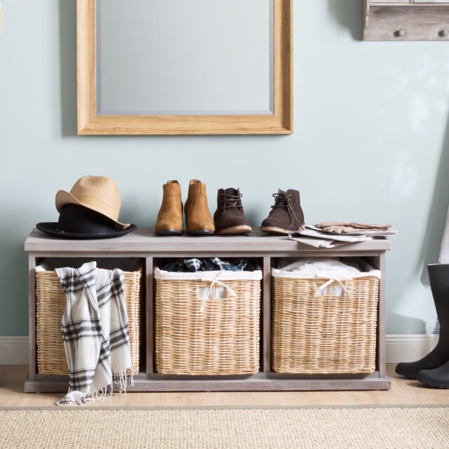 Karina Solid Wood Storage Bench
