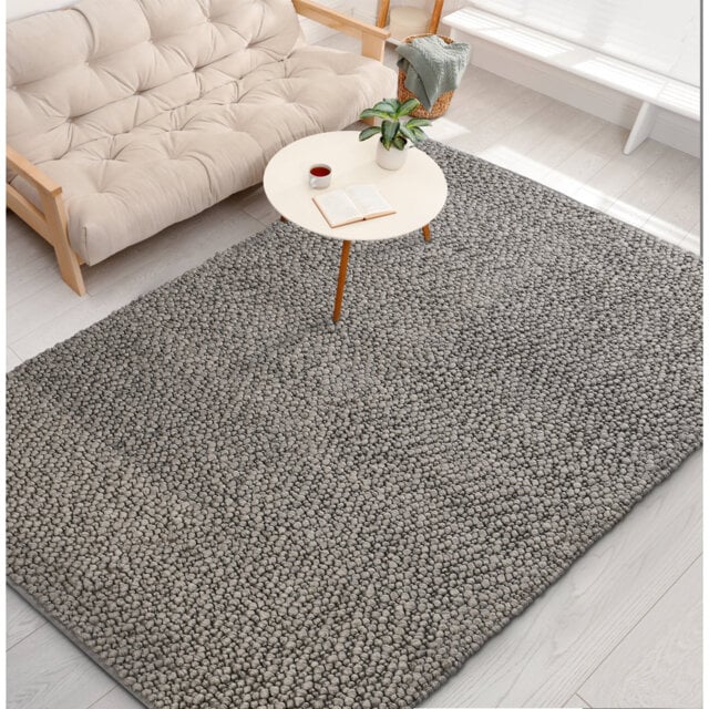 Hand Loomed Wool Grey Rug