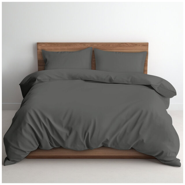 Microfiber Plain Dyed Duvet Cover Set with Pillowcases - Durable & Breathable Bedding for Comfort & Style