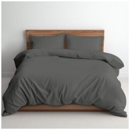 Microfiber Plain Dyed Duvet Cover Set with Pillowcases - Durable & Breathable Bedding for Comfort & Style